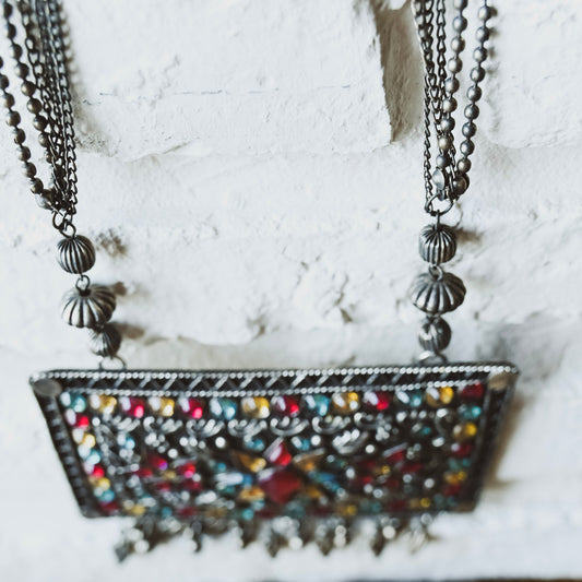 Shandaar Mirrorwork Colourful Necklace