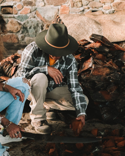 Olive Green Fedora Hat
