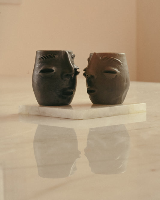 Betzy and Miguel Face Shot Glass