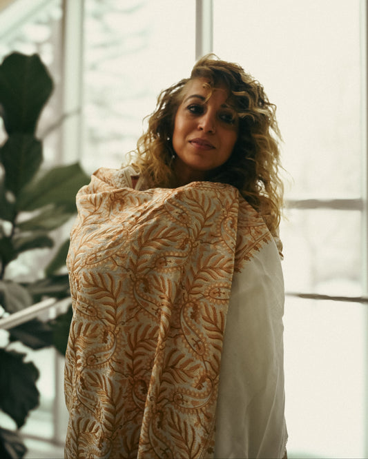 The Kashmir Pashmina Shawl (Cream)