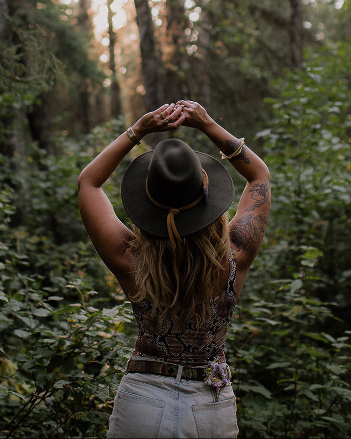 Olive Green Fedora Hat