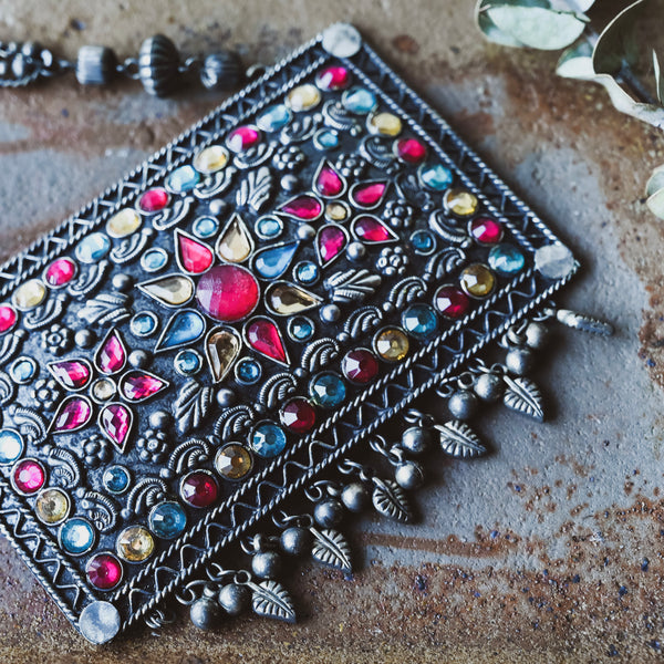 Shandaar Mirrorwork Colourful Necklace