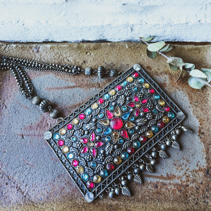 Shandaar Mirrorwork Colourful Necklace